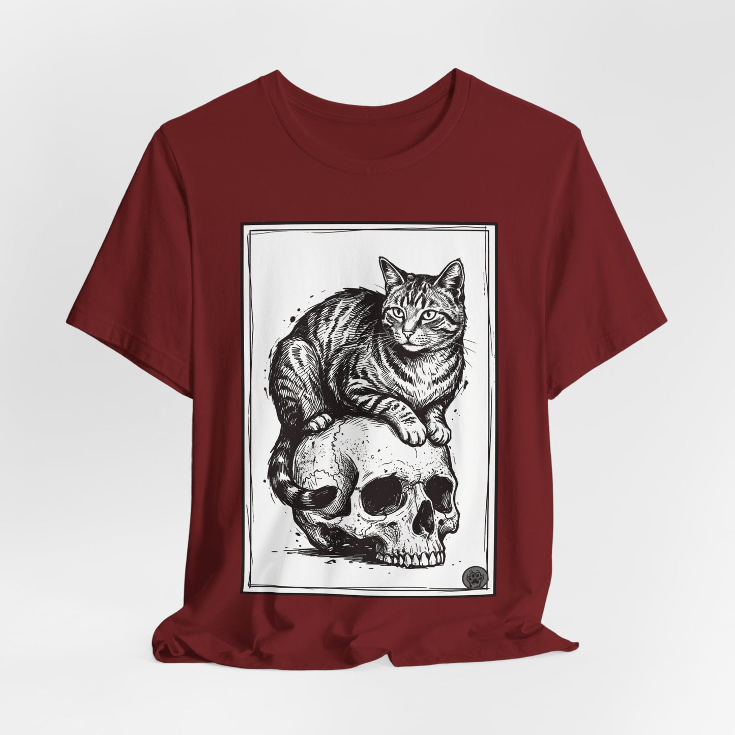 DarkArts Collection - Cat & Skull 2 T‑Shirt — Gothic Cat Skull Graphic Tee