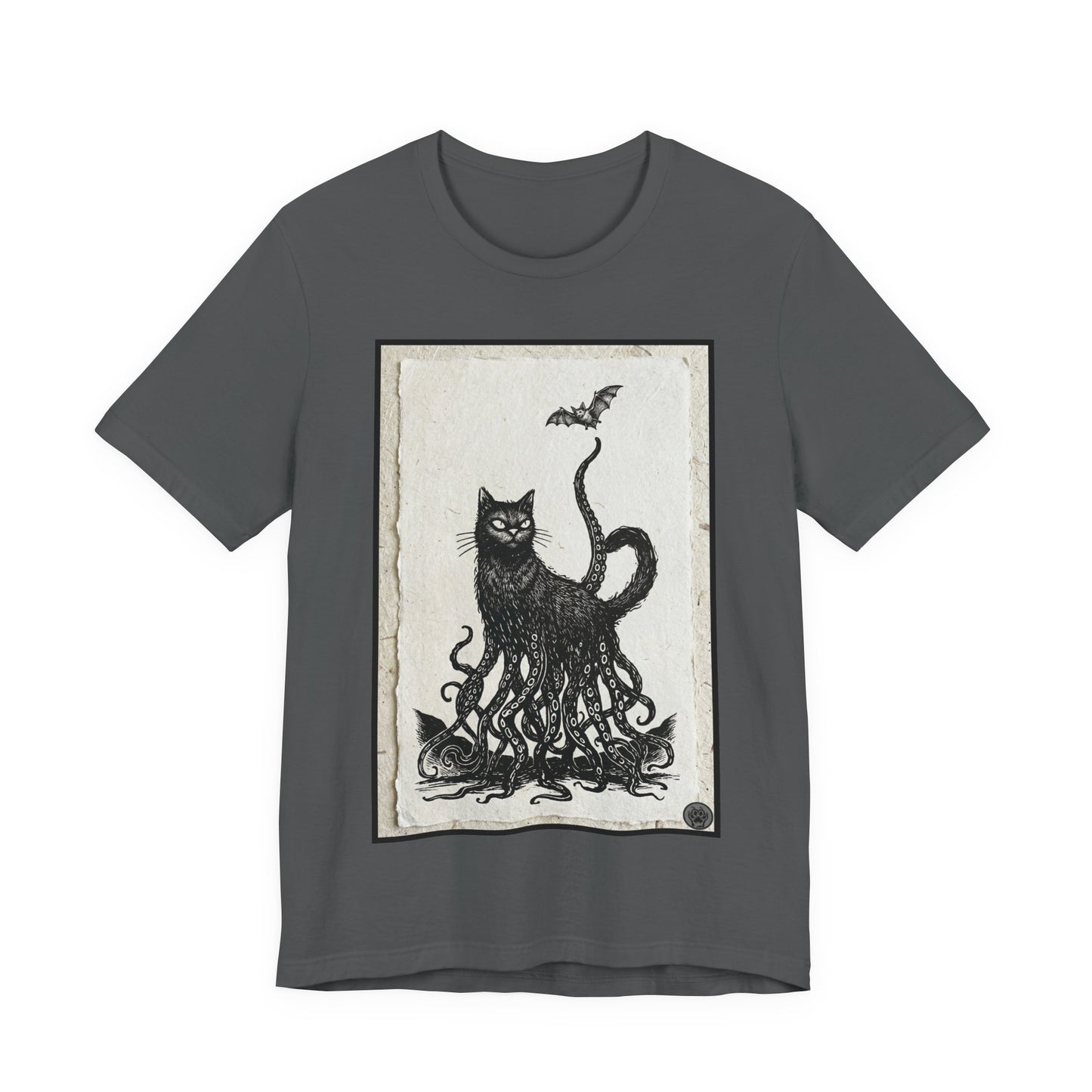 OctoCat Catching a Bat - Vintage Paper - Mystic Cat Kraken Tee — Gothic Cat T‑Shirt