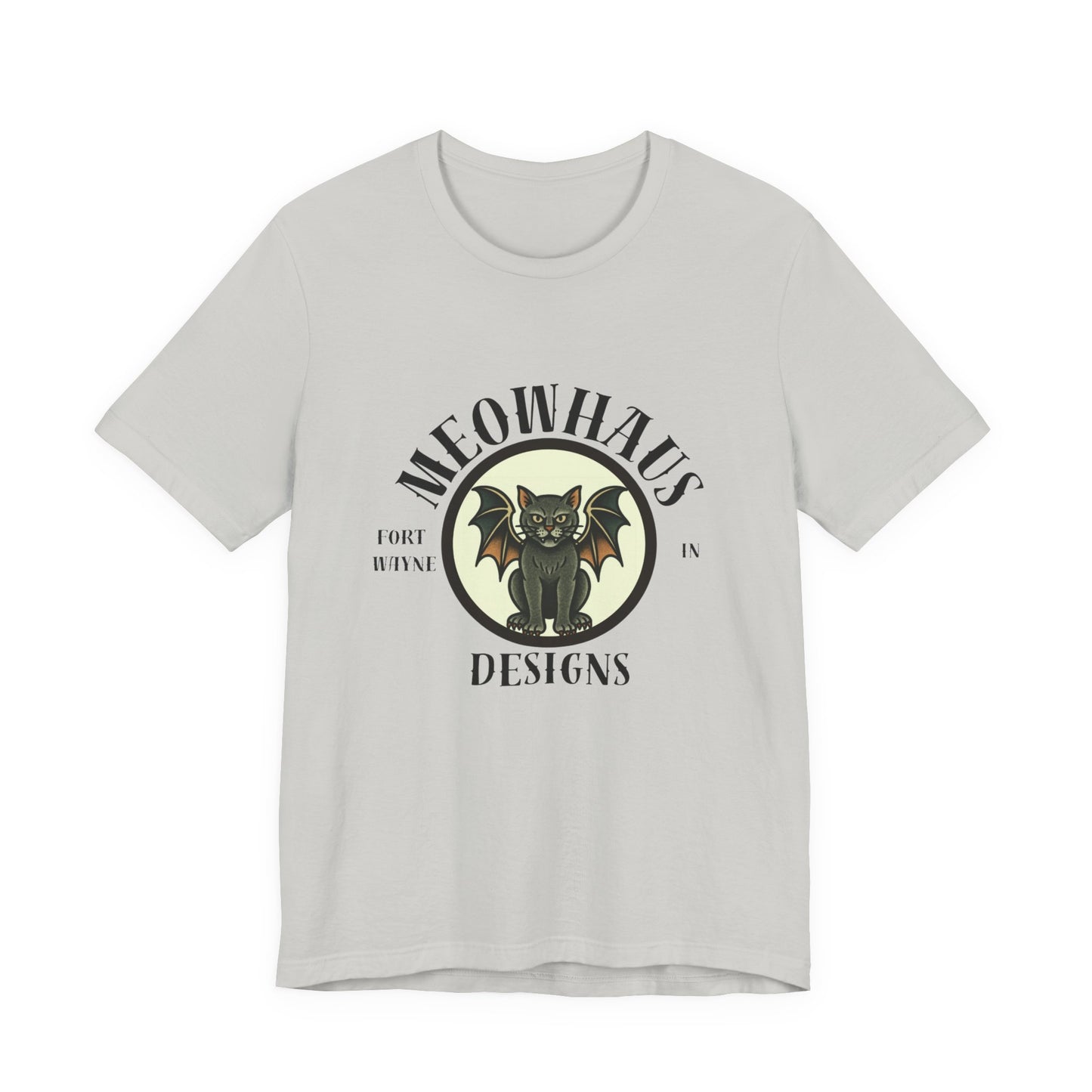 MHD - Emblem - Vintage Tattoo Cat Bat Logo Tee — “Meowhaus Designs” Graphic T-Shirt
