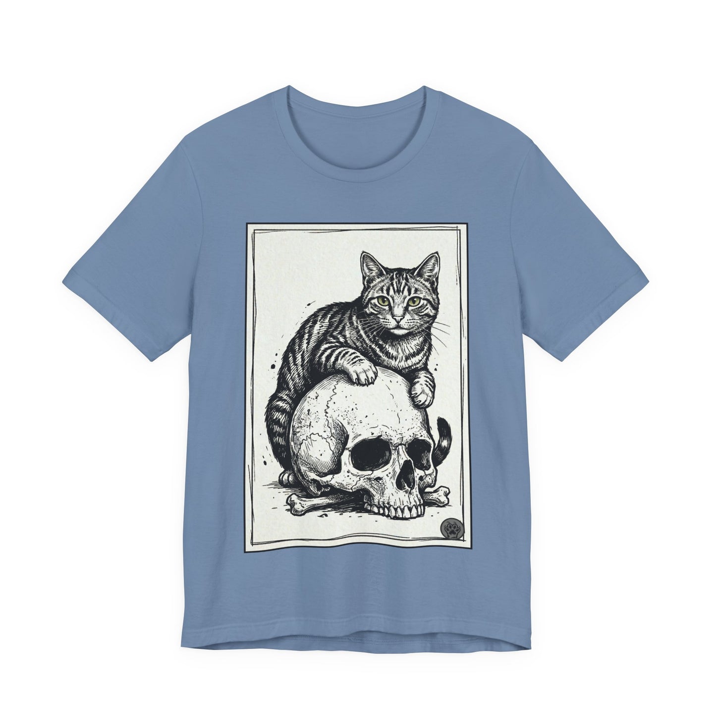 DarkArts Collection - Cat & Skull T-Shirt – Gothic Cat Illustration Tee