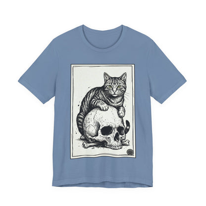 DarkArts Collection - Cat & Skull T-Shirt – Gothic Cat Illustration Tee