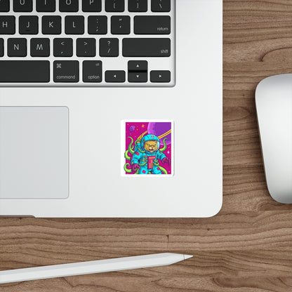 AlienCat Astronaut - Full Color Cat Die-Cut Sticker — Retro Space Kitty Design