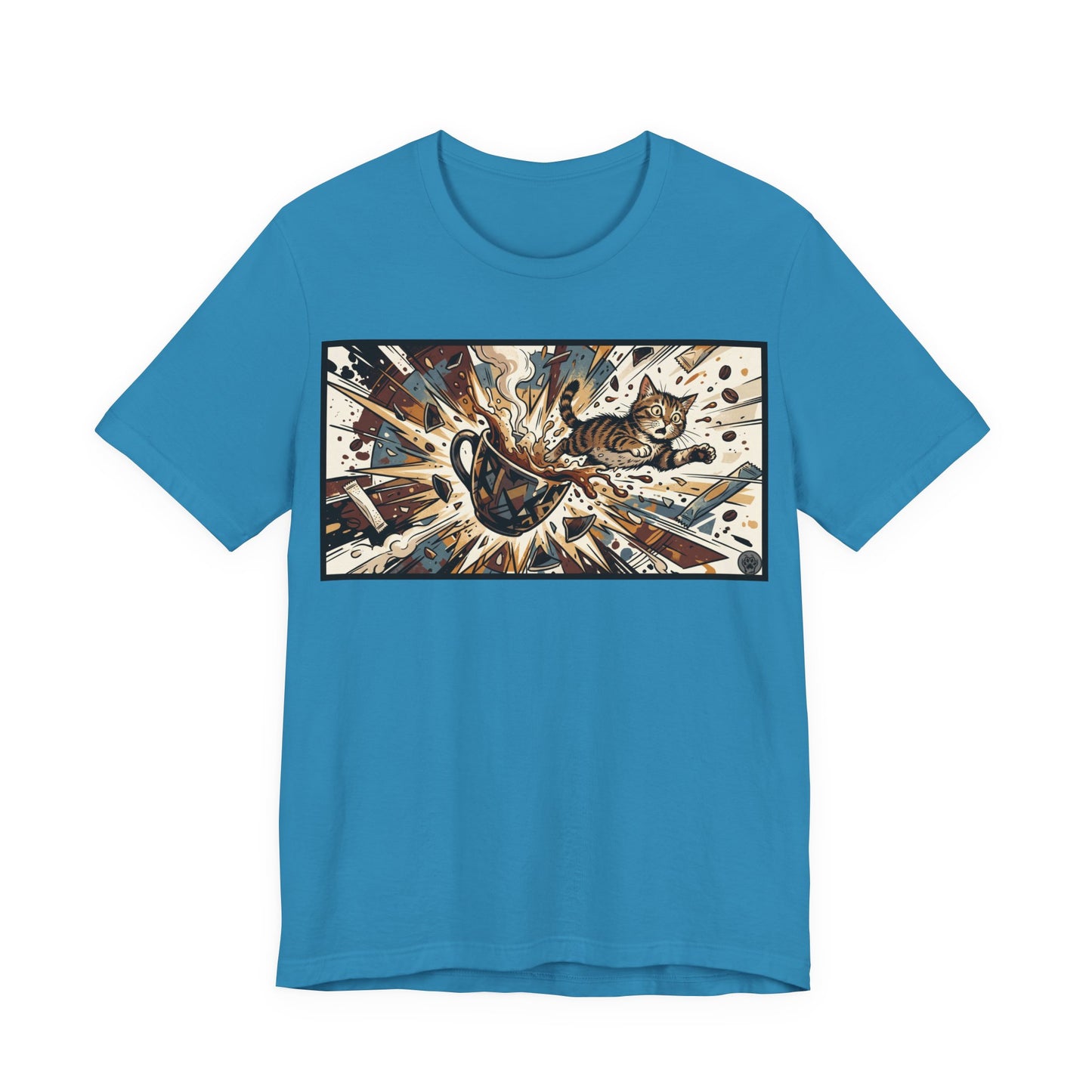 VOID - Coffee Cup Explosion Art Tee — Retro Abstract Coffee Splash T-Shirt