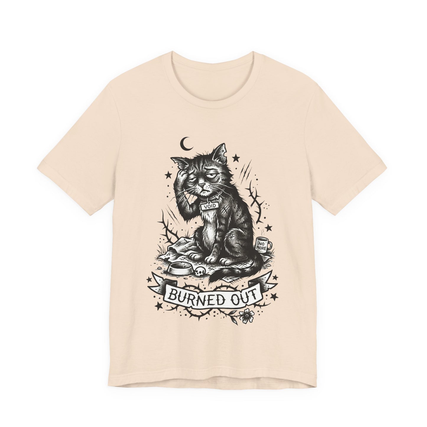 VOID - Burned Out Cat T-Shirt — Vintage Sad Cat Illustration Tee