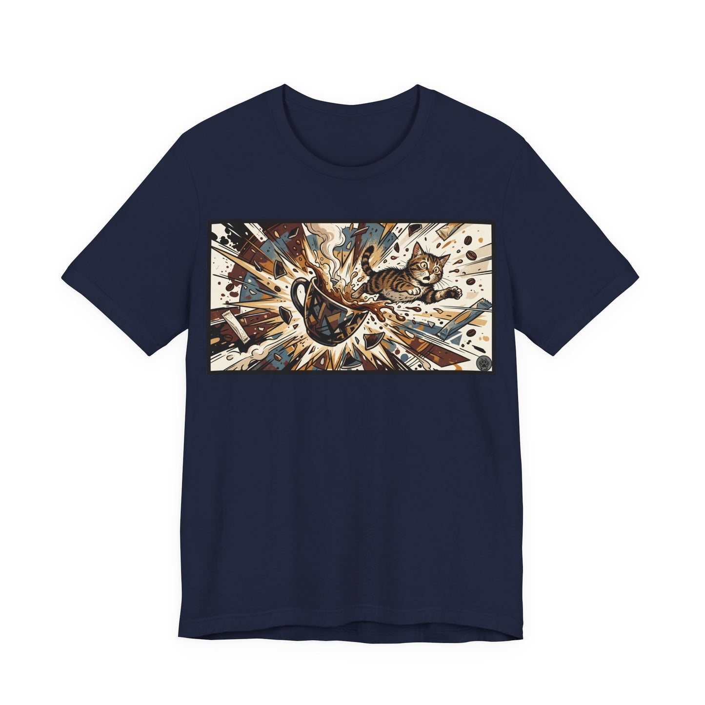 VOID - Coffee Cup Explosion Art Tee — Retro Abstract Coffee Splash T-Shirt