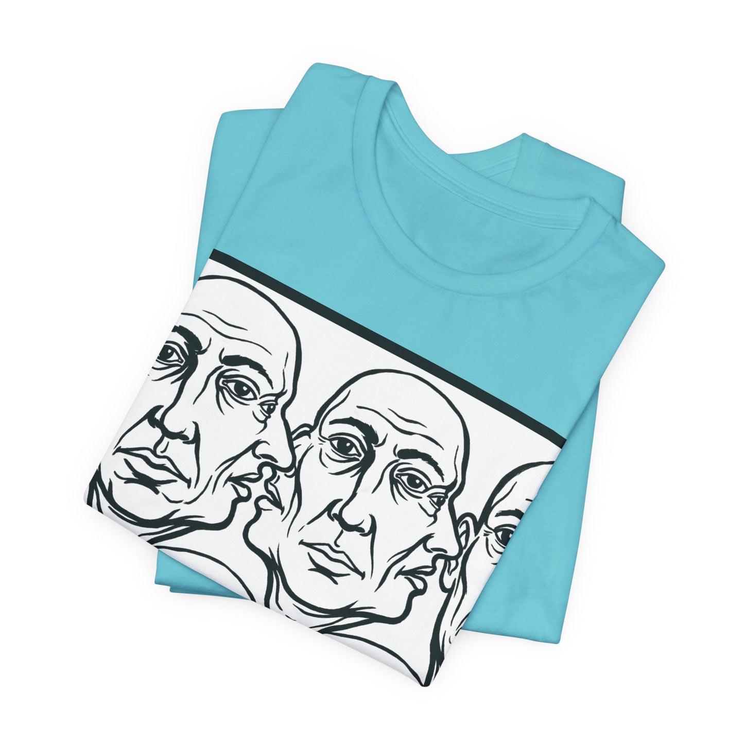 HotGossip - Version 2 - Monochrome Repeating Faces Tee – Abstract Expressionist Portrait T-Shirt
