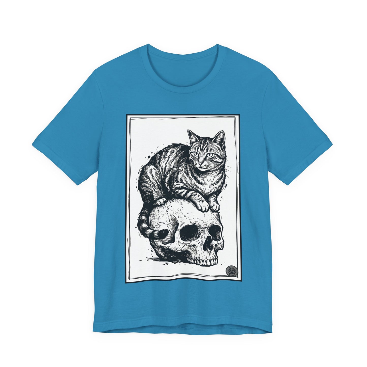DarkArts Collection - Cat & Skull 2 T‑Shirt — Gothic Cat Skull Graphic Tee
