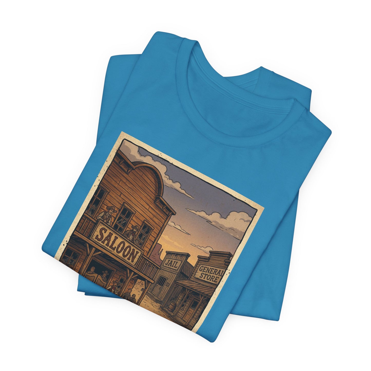 SheriffPaco - Vertical - Chihuahua Sheriff Western Saloon Showdown T-Shirt — Vintage Cowboy Sheriff Puppy Dog Graphic Tee