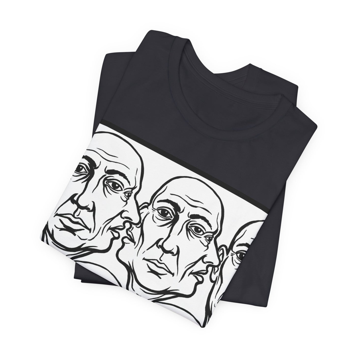 HotGossip - Version 2 - Monochrome Repeating Faces Tee – Abstract Expressionist Portrait T-Shirt