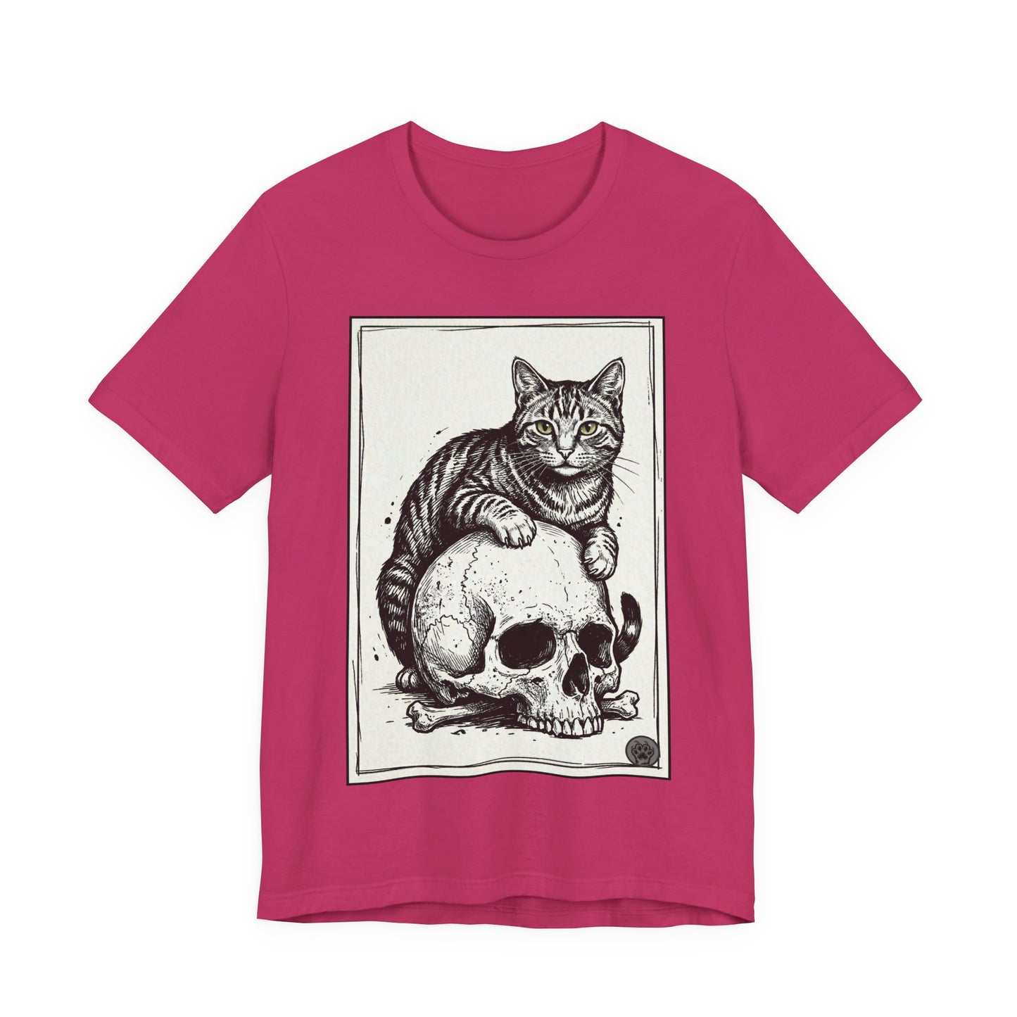DarkArts Collection - Cat & Skull T-Shirt – Gothic Cat Illustration Tee