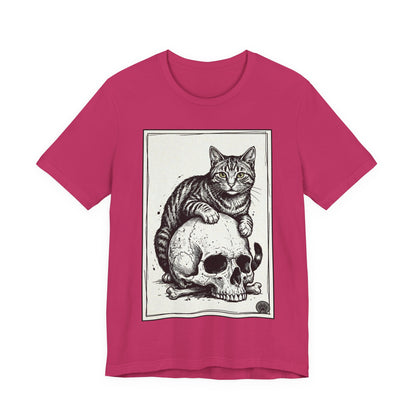 DarkArts Collection - Cat & Skull T-Shirt – Gothic Cat Illustration Tee