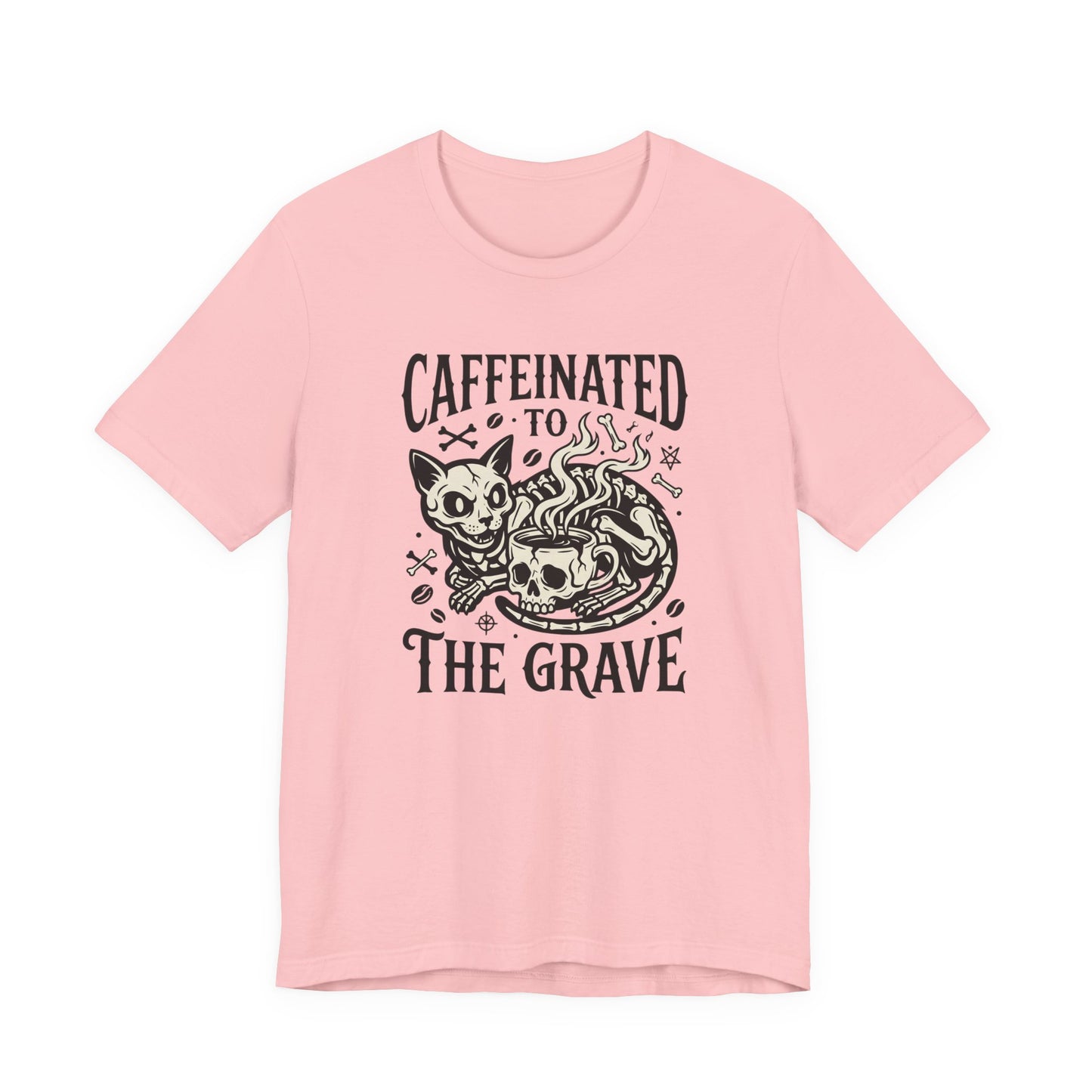 VOID - Caffeinated to the Grave Tee - Coffee Cat Humor Shirt