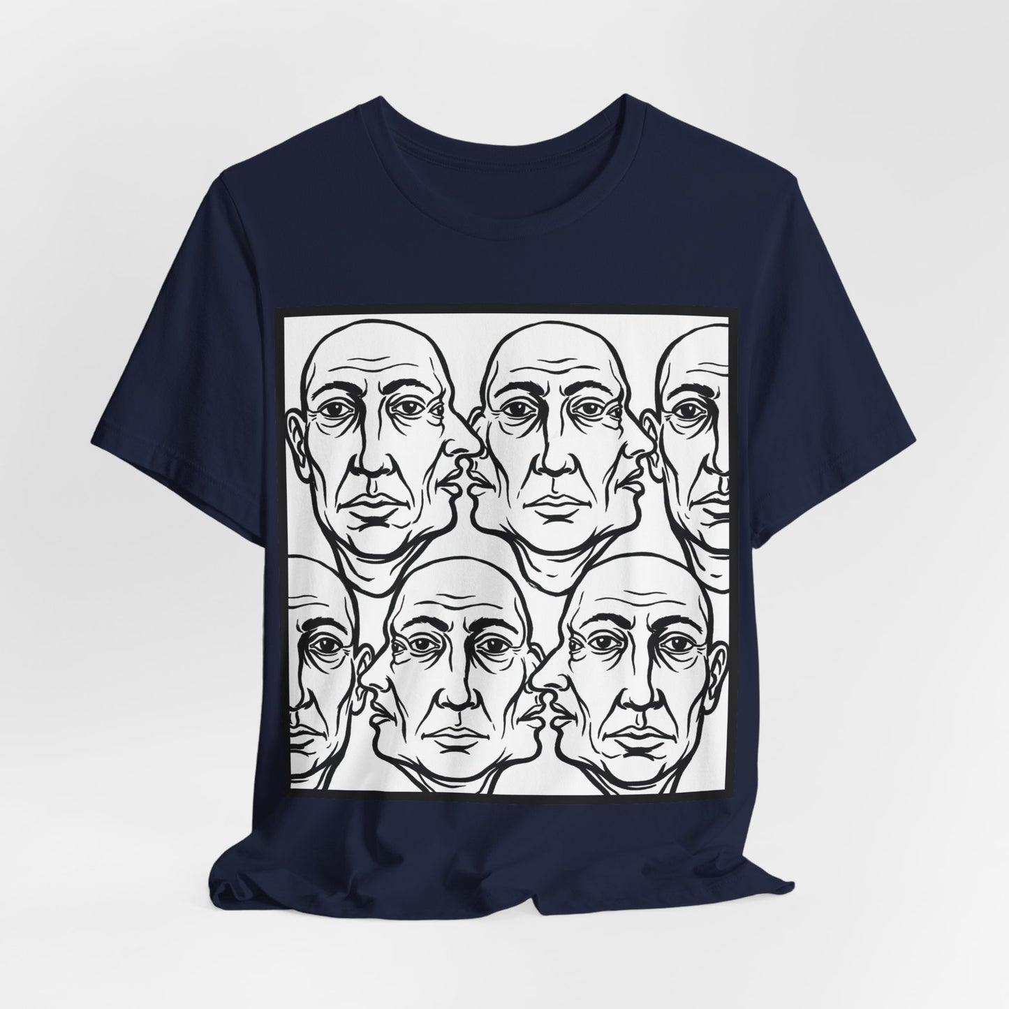 HotGossip - Version 2 - Monochrome Repeating Faces Tee – Abstract Expressionist Portrait T-Shirt