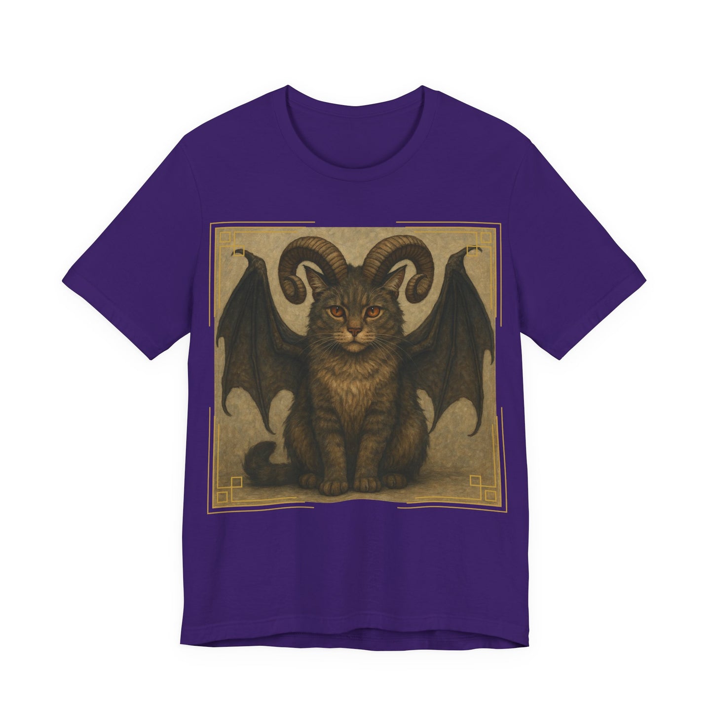 Folklore - Gothic Demon Cat T-Shirt — Horned Winged Feline Graphic Tee