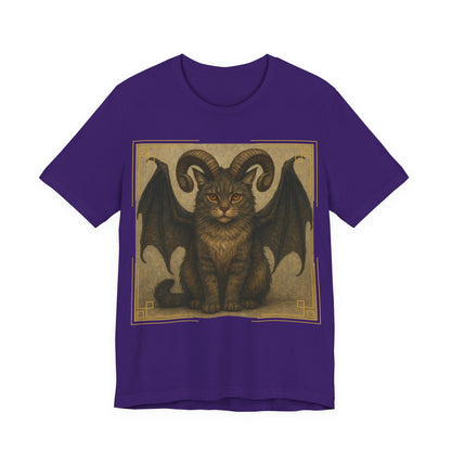 Folklore - Gothic Demon Cat T-Shirt — Horned Winged Feline Graphic Tee