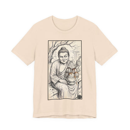 Bad Buddha Sundae Sketch Tee — Religious Humor Buddha Graphic T-Shirt