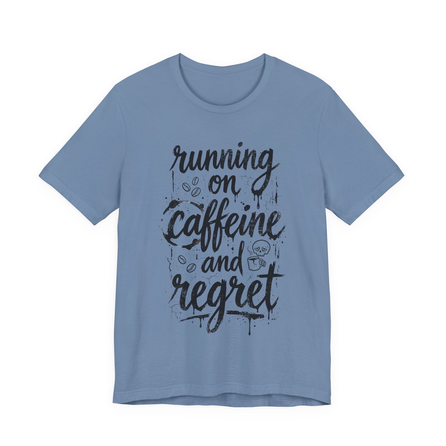 VOID - Running On Caffeine And Regret Original Coffee Cat T-Shirt