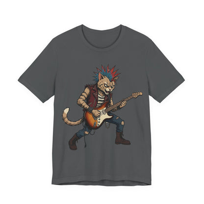 PunkCat - Punk Rock Cat Guitar T-Shirt
