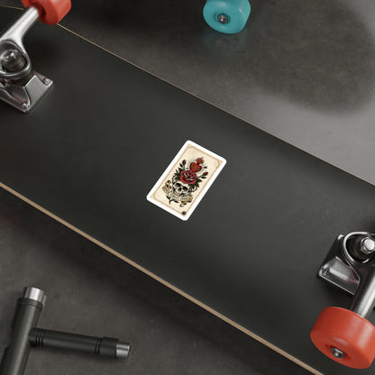 AVO-1 Sticker — Vintage 'Amor Vincit Omnia' Skull & Rose Die-Cut Tattoo Sticker