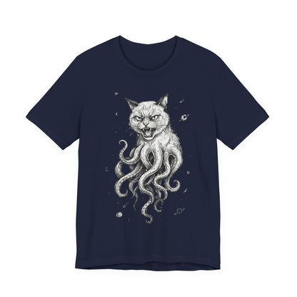 AlienCat In Space! - Cat-Octopus Hybrid Tee — Surreal Space Graphic T-Shirt