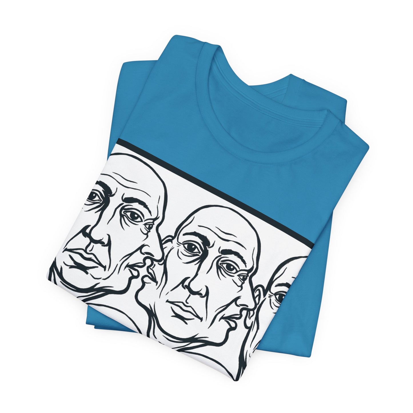 HotGossip - Version 2 - Monochrome Repeating Faces Tee – Abstract Expressionist Portrait T-Shirt