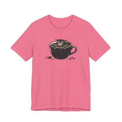VOID - Cat in Coffee Cup T-Shirt — Cute Coffee Lover Kitty Tee