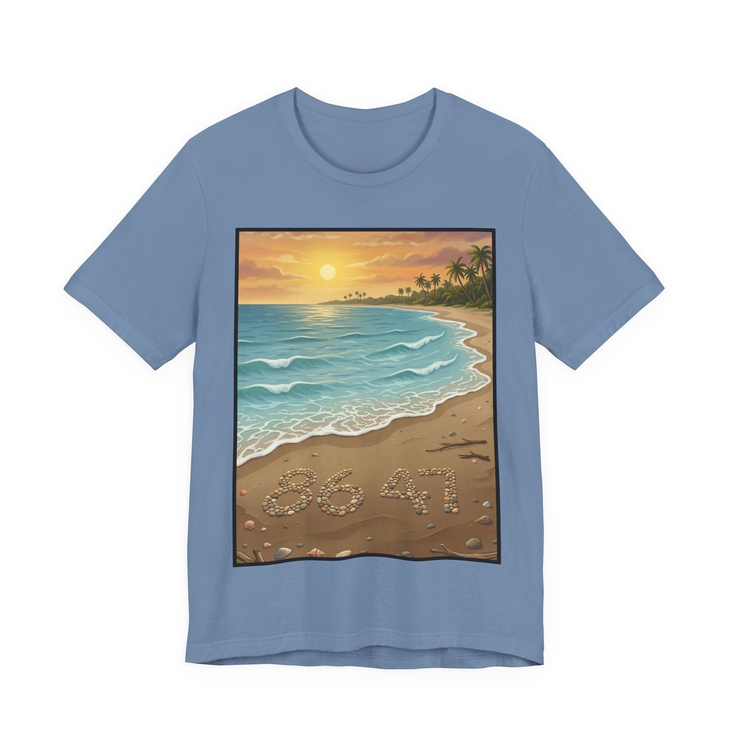 Another Nice Day At The Beach - Vertical - Beach Sunset Tee — Coastal Tropical Shoreline Graphic T‑Shirt