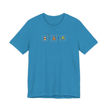 VOID - The Magic Formula - Coffee + Cat = Energy T-Shirt — Cute Cat & Coffee Equation Tee