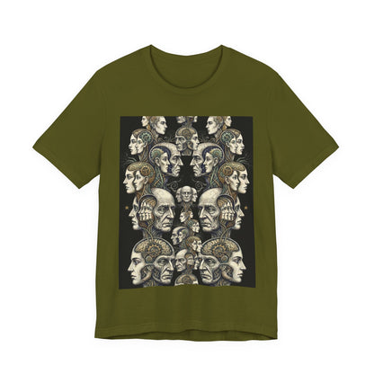 Family Of Thought - "All At Once" - Anatomical Heads Collage T-Shirt — Vintage Phrenology Art Tee