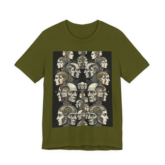 Family Of Thought - "All At Once" - Anatomical Heads Collage T-Shirt — Vintage Phrenology Art Tee