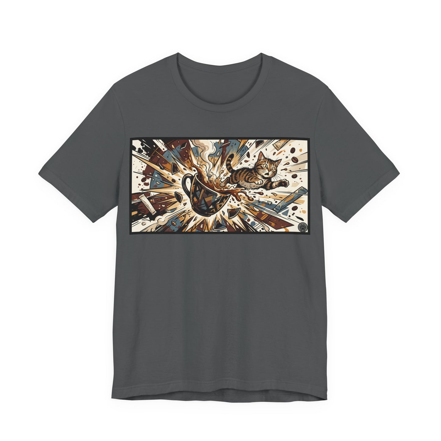 VOID - Coffee Cup Explosion Art Tee — Retro Abstract Coffee Splash T-Shirt