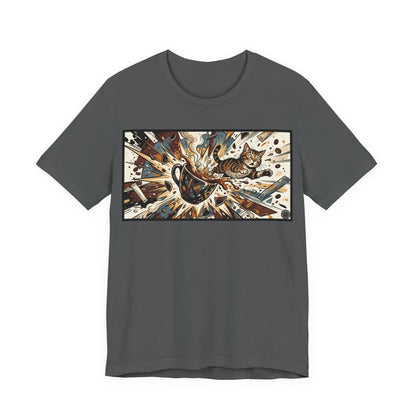 VOID - Coffee Cup Explosion Art Tee — Retro Abstract Coffee Splash T-Shirt