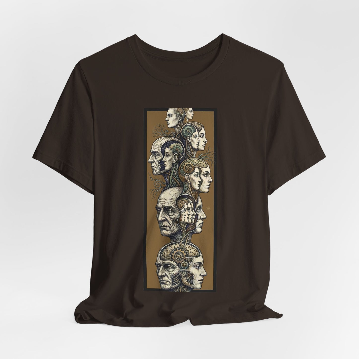 Family of Thought - Gold - Anatomical Heads Vertical Collage T-Shirt