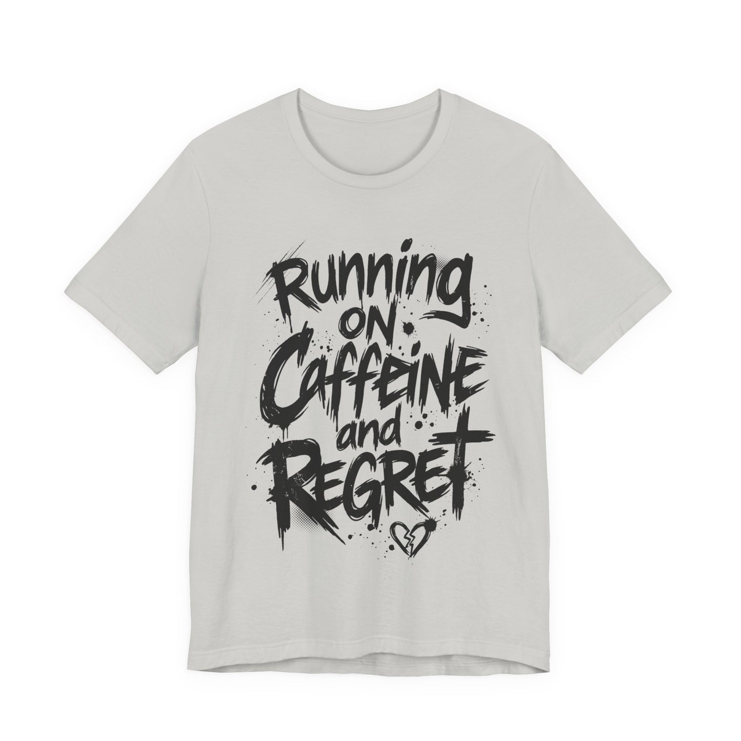 VOID - 'Running on Caffeine and Regret' Version 3 - Coffee Cat Graphic T‑Shirt