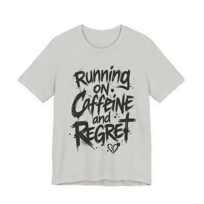 VOID - 'Running on Caffeine and Regret' Version 3 - Coffee Cat Graphic T‑Shirt