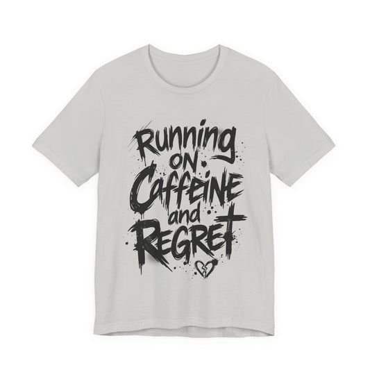 VOID - 'Running on Caffeine and Regret' Version 3 - Coffee Cat Graphic T‑Shirt
