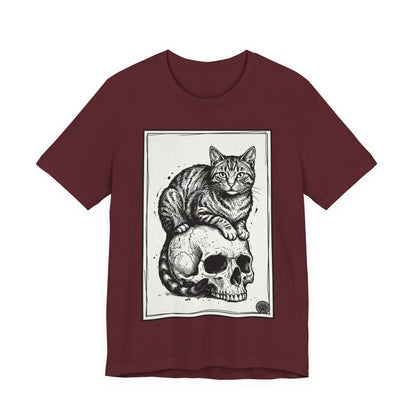 DarkArts Collection - Cat & Skull 3 Graphic Tee — Gothic Cat Skull T‑Shirt