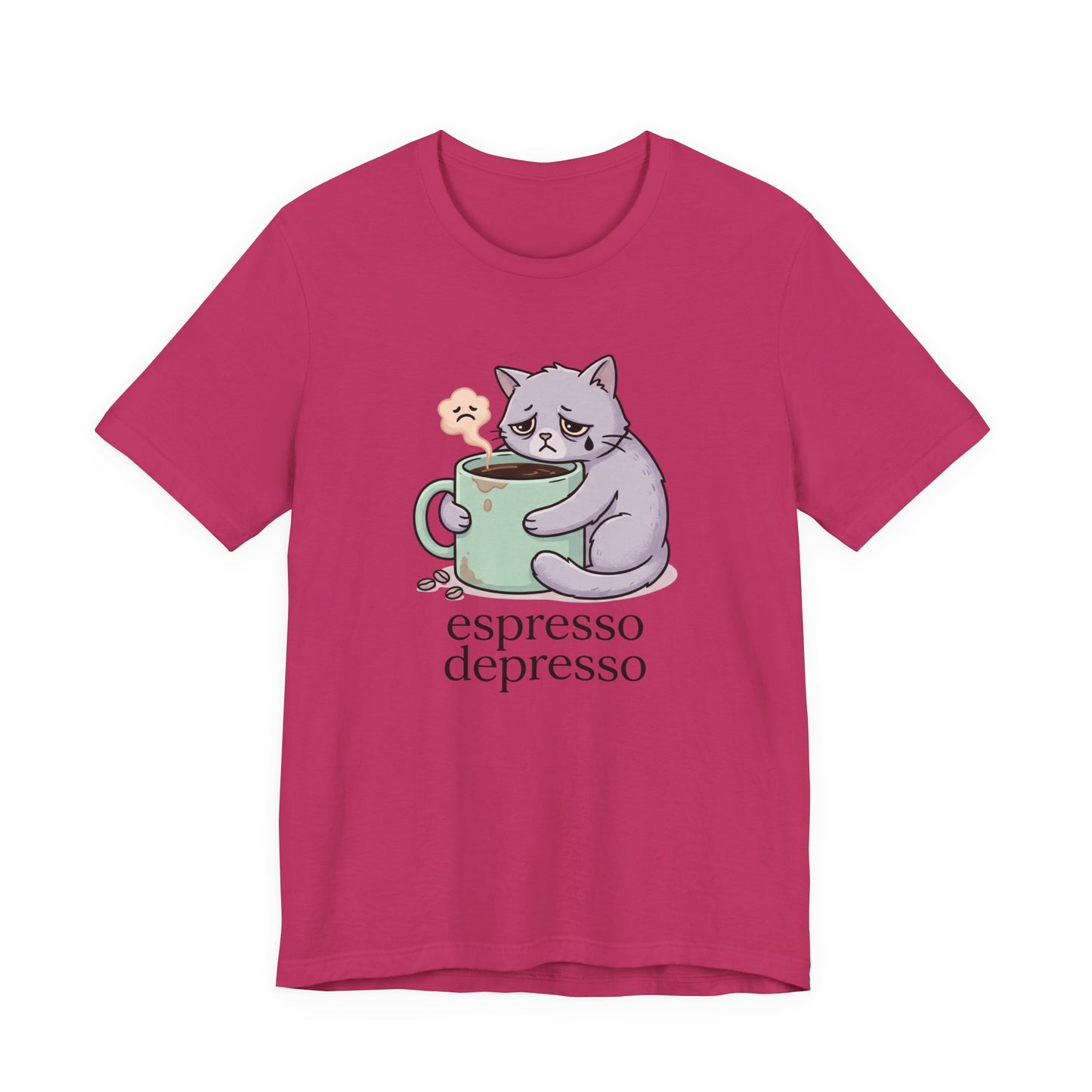 VOID - Espresso Depresso Cat T-Shirt — Cute Sad Cat Coffee Tee