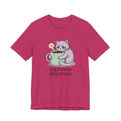 VOID - Espresso Depresso Cat T-Shirt — Cute Sad Cat Coffee Tee