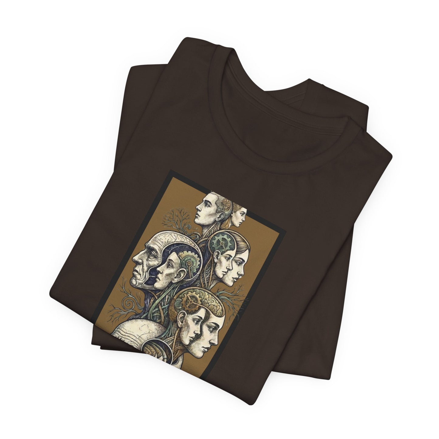 Family of Thought - Gold - Anatomical Heads Vertical Collage T-Shirt