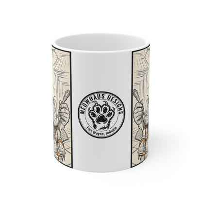 BadBuddha - Sundae - 11oz Mug Ambi Handle — Whimsical Buddha with Ice Cream Religious Humor 11oz