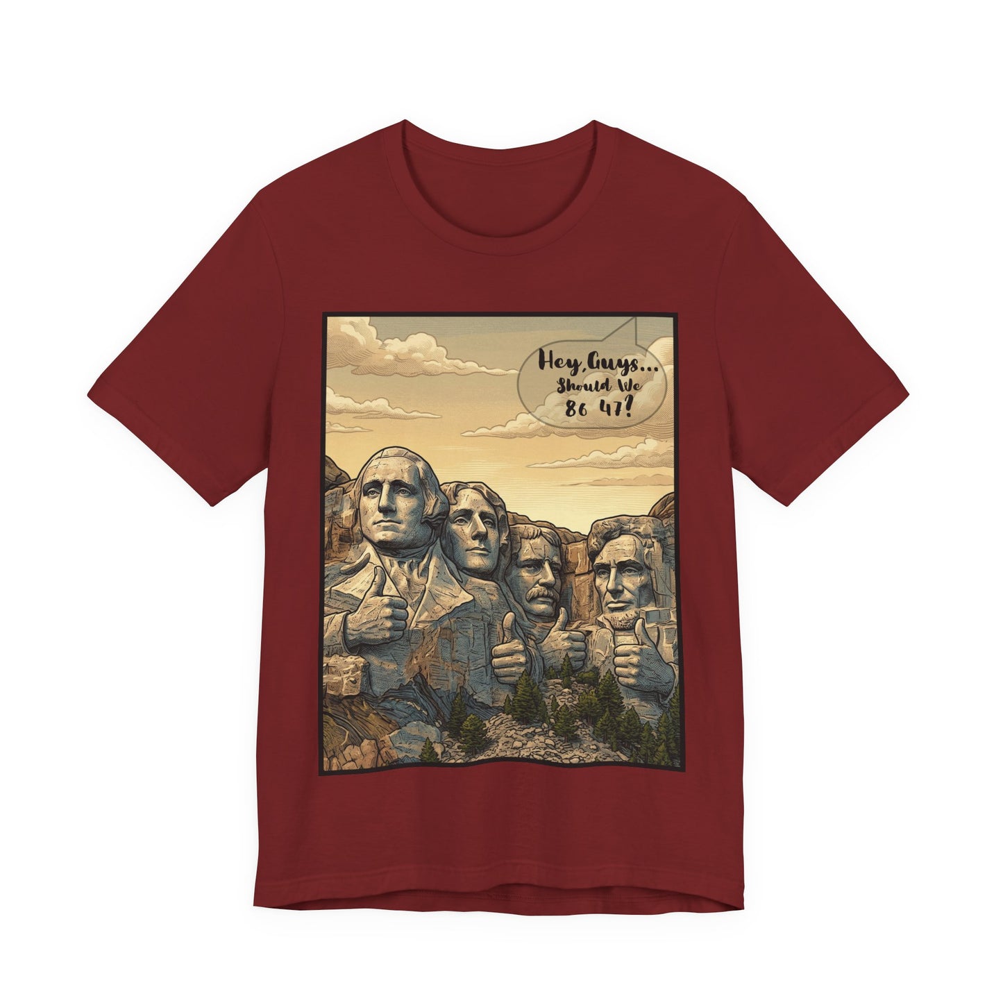 Mount Rushmore Thumbs Up Tee — Vintage Patriotic Graphic T-Shirt - Voice of God