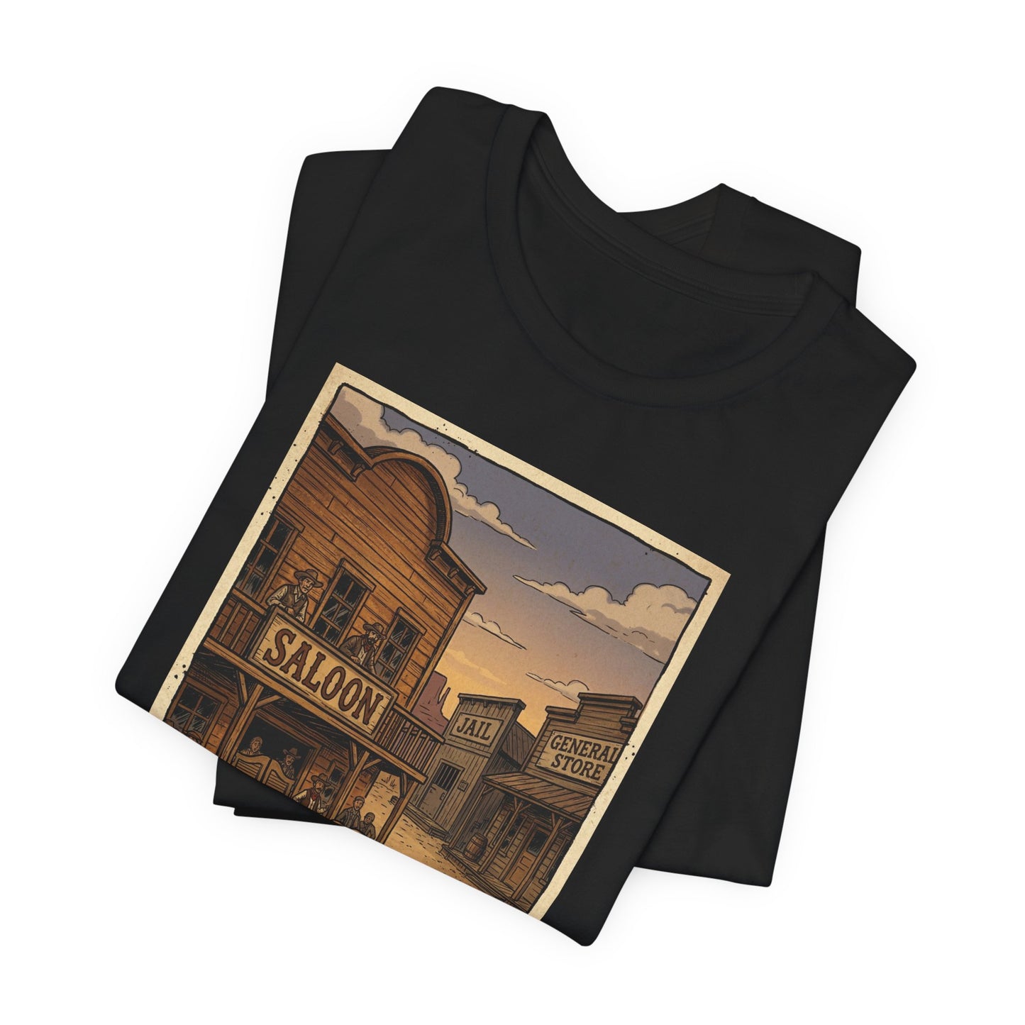 SheriffPaco - Vertical - Chihuahua Sheriff Western Saloon Showdown T-Shirt — Vintage Cowboy Sheriff Puppy Dog Graphic Tee