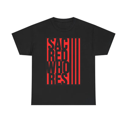 Sacred Whores - Bold Red & Black Graphic Tee