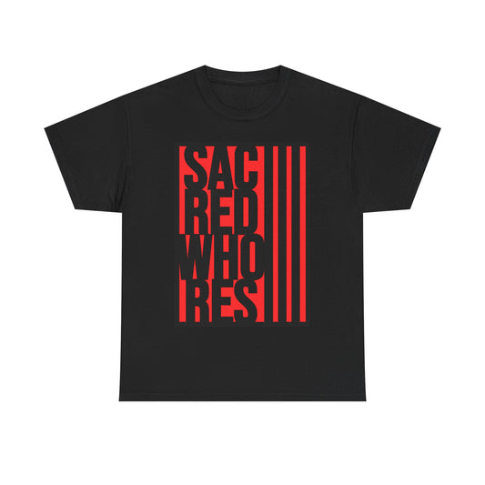 Sacred Whores - Bold Red & Black Graphic Tee