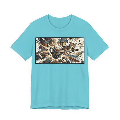 VOID - Coffee Cup Explosion Art Tee — Retro Abstract Coffee Splash T-Shirt