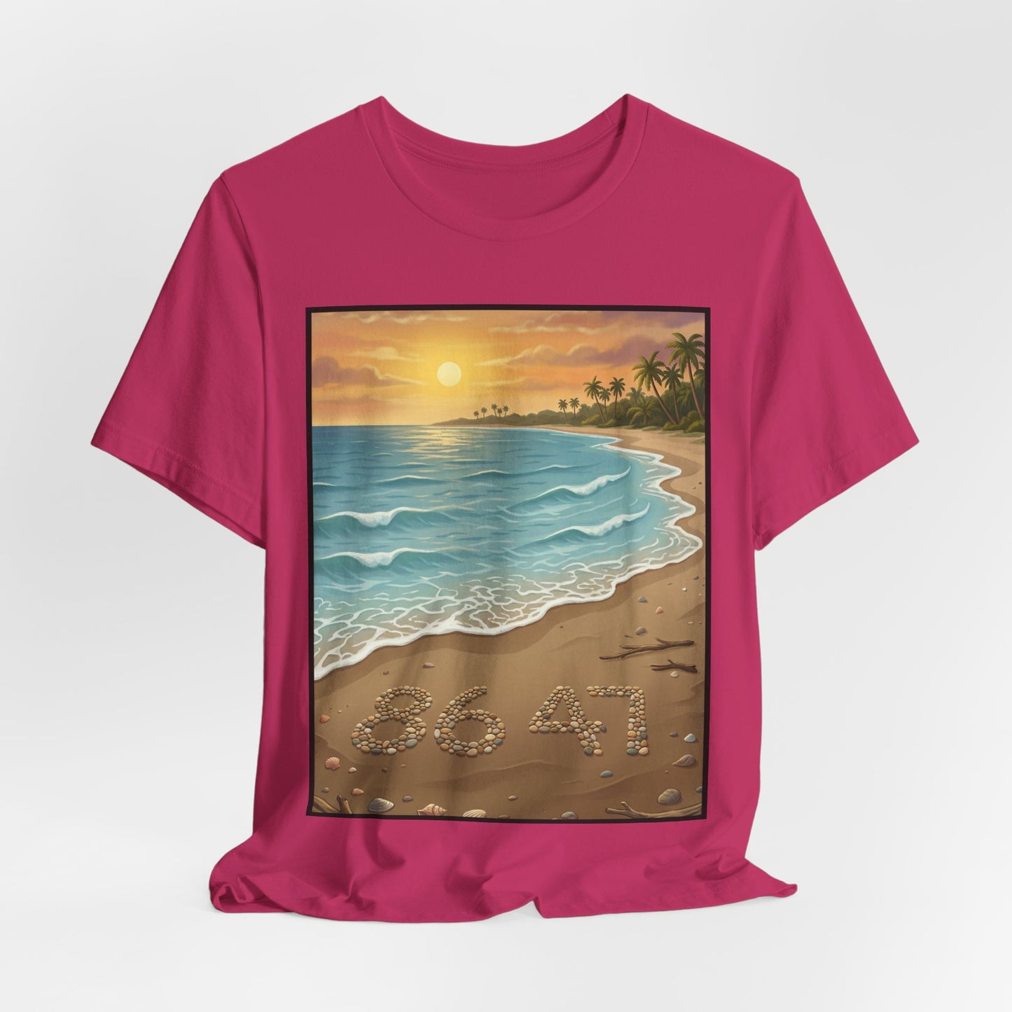 Another Nice Day At The Beach - Vertical - Beach Sunset Tee — Coastal Tropical Shoreline Graphic T‑Shirt