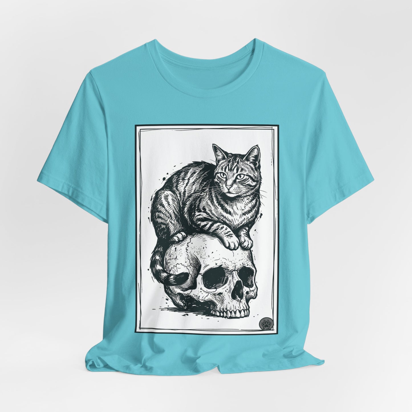 DarkArts Collection - Cat & Skull 2 T‑Shirt — Gothic Cat Skull Graphic Tee