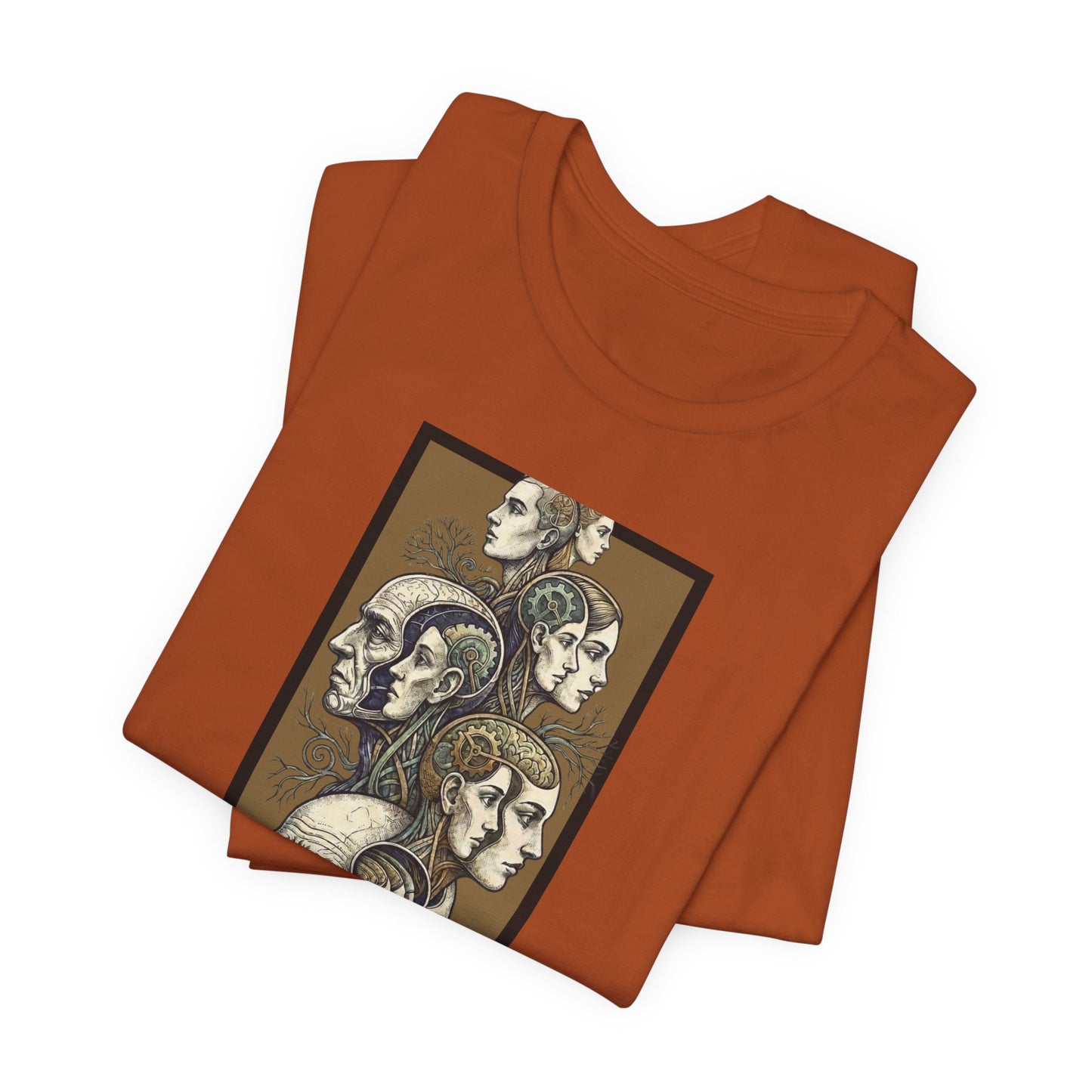 Family of Thought - Gold - Anatomical Heads Vertical Collage T-Shirt