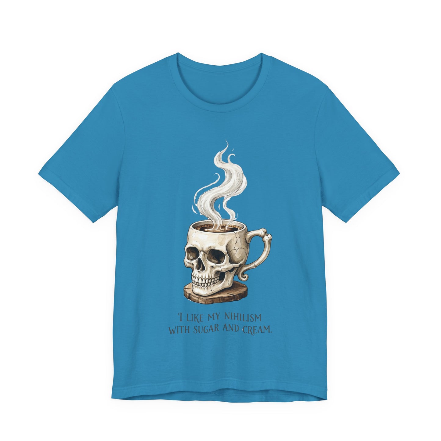 VOID - Tattoo Skull Coffee Tee — "I Like My Nihilism With Sugar and Cream" Graphic T-Shirt